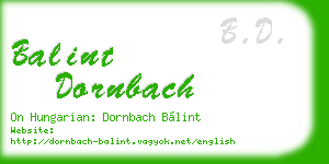 balint dornbach business card